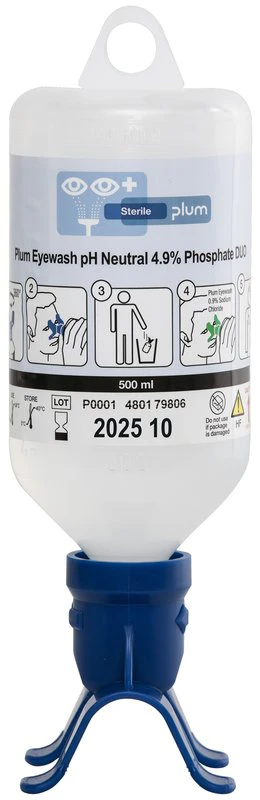 Plum Augenspülung 0,9% NaCl – 200 Ml, Mit Augenschale, Aktions-Set Inkl. QuickFix Pflasterspender (leer)